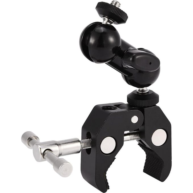 Adaptateur de rotule multifonction avec bras de fixation réglable pour appareils photo black