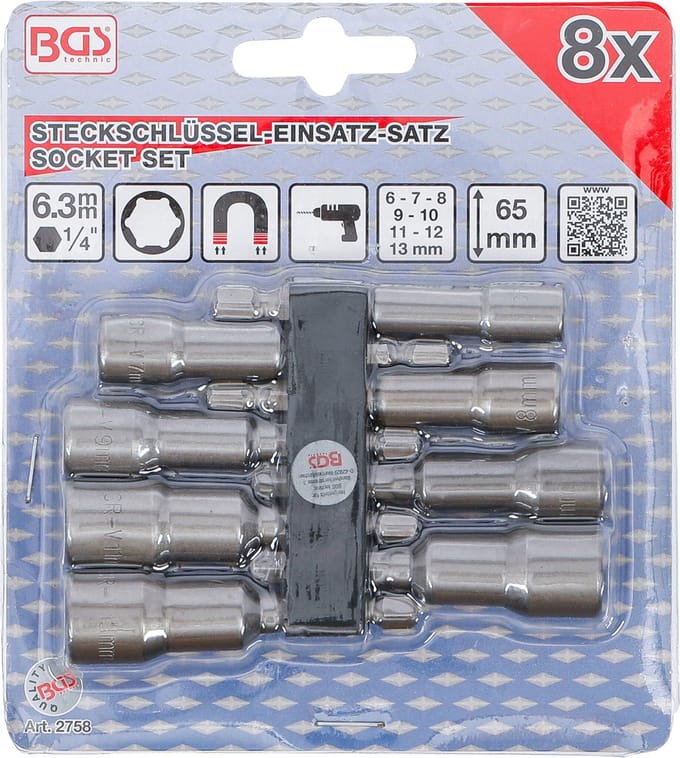BGS Doppenset voor accuboormachine 6 - 13 mm 8 delig