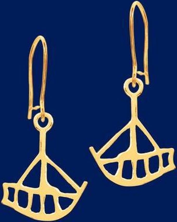 Oorbellen, hang, Kleine gouden boot