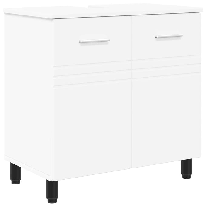 vidaXL - Badkamer - vaniteitsunit - Wit - 60 - x - 35 - x - 60 - cm - Bewerkt - hout