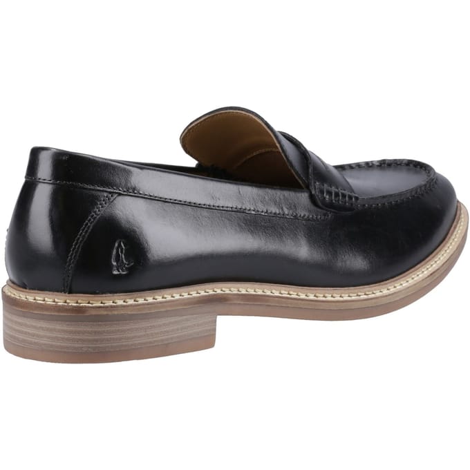 Hush Puppies Benedict Leren Heren Zwarte Instappers