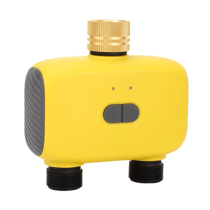 WiFi Sprinkeltimer APP-besturing Programmeerbaar IPX5 Waterdicht 2 Zones Slimme BT Slangtimer voor Tuin yellow
