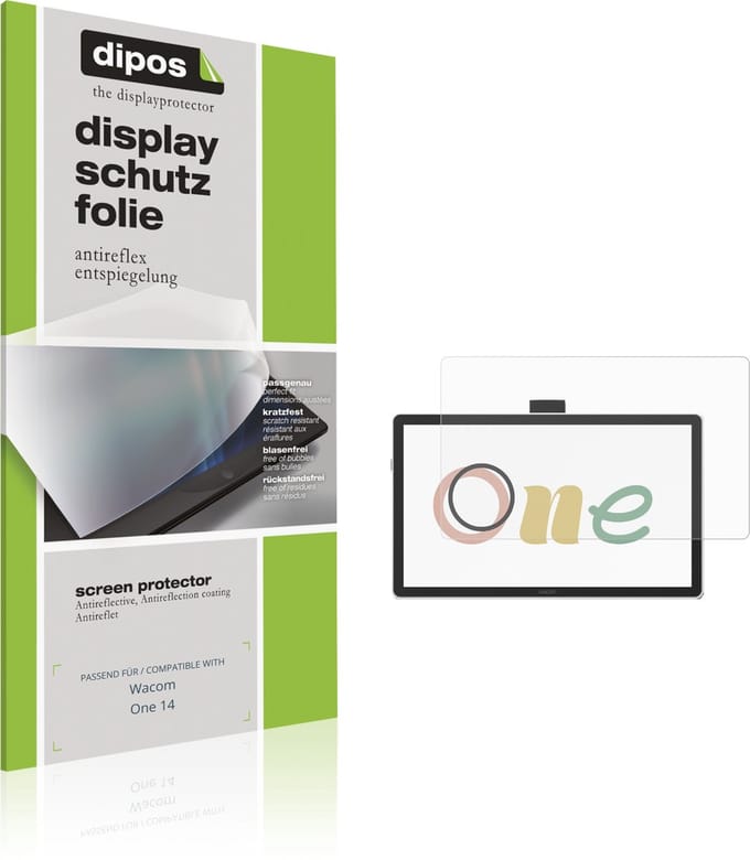 dipos – 2x Matte Beschermfolie geschikt voor Wacom One 14 | Krasbestendige & antireflecterende Screenprotector Ultra-Thin