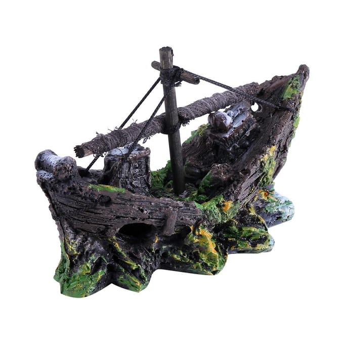 Kunsthars Water Aquarium Ornament Boot Aquarium Vis Tank Landschaps Decor black