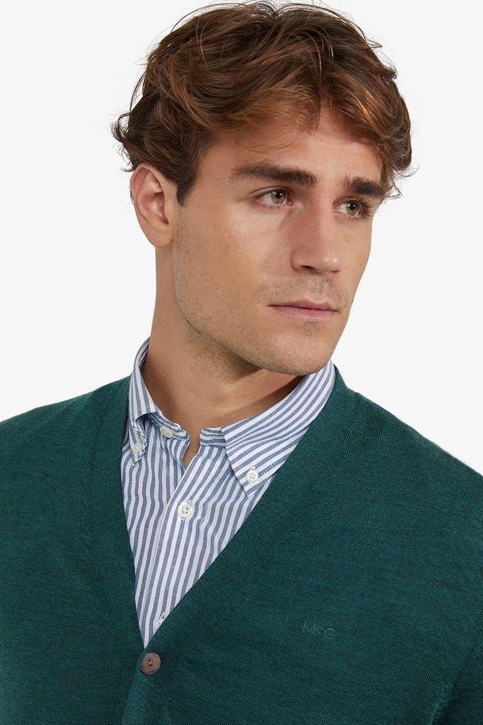 McGregor Fine Merino Classic Cardigan Winter Sage Größe: S | Cardigans Outlet | Herren | Grün