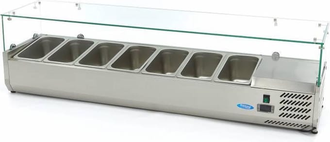 Opzetkoelvitrine - 160 cm - 7 x 1/3 GN Bakken