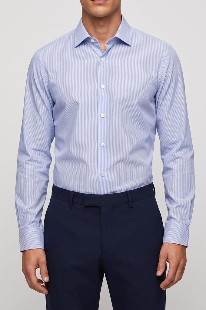 Calvin Klein Slim Collar Shirt Stream Maat: 43 | Zakelijke Overhemden Outlet | Heren | Blauw
