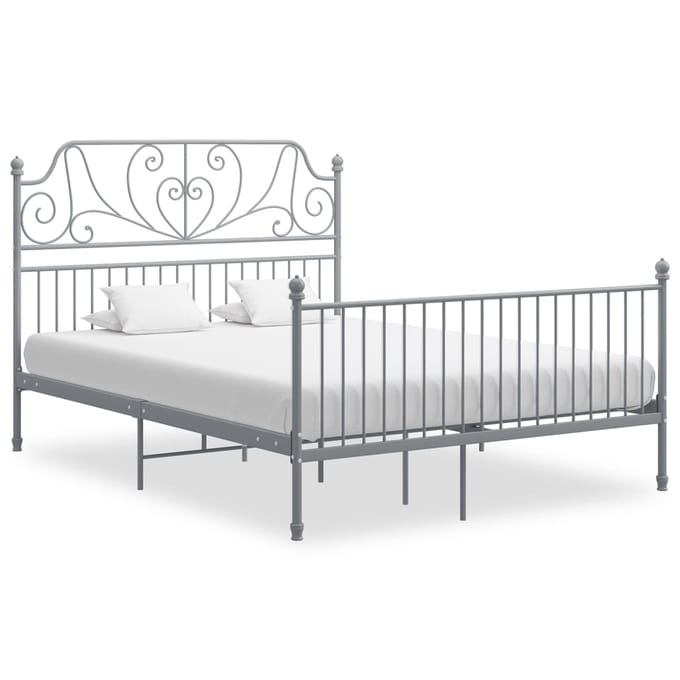 vidaXL - Bedframe - zonder - matras - metaal - grijs - 140x200 - cm