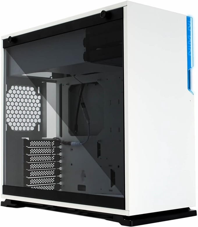 PC Behuizing Midi-Tower - Computer Kast - Desktop Bouwen - Gehard Glas Zijkant - 35x20x43 cm - Wit