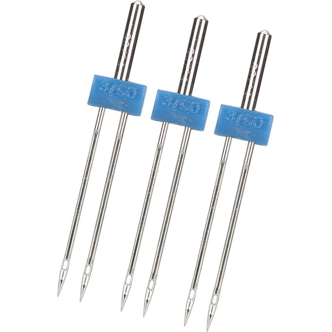 3 stuks Dubbele Naalden Spelden Roestvrij Staal Inrijgen en Haken Steken Naaiaccessoires 3MM 3pcs gray