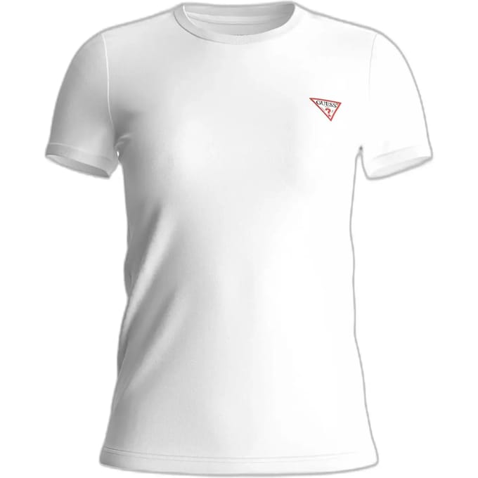 Fitted Short Sleeve Crew Neck Tee Wo - White Shirts
