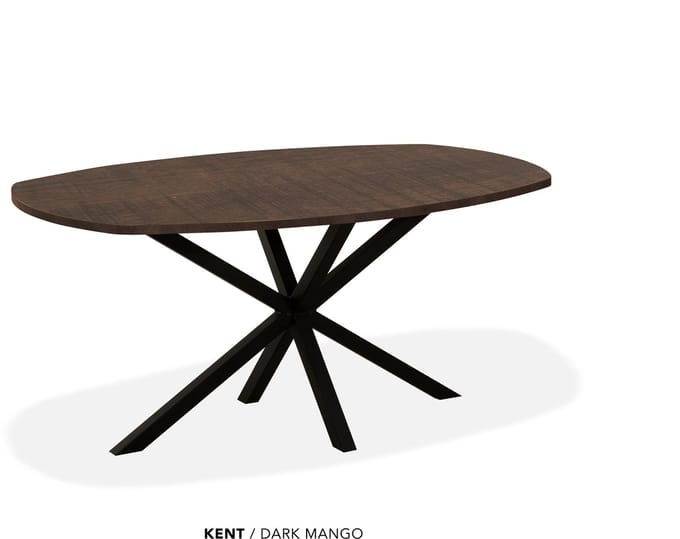 Maxfurn - Eettafel deens ovaal | Zeer krasvast | Kleur: Dark mango | Afm. 190x102cm