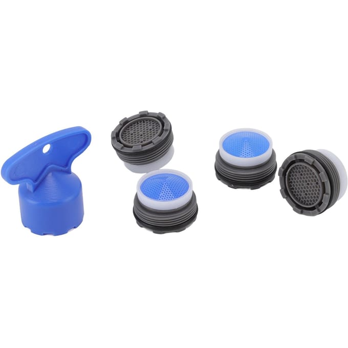 Lot de 5 aérateurs de robinet M21,5 mm avec clé pour salle de bain et cuisine blue