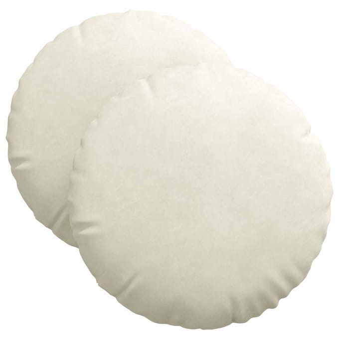 vidaXL - Zitkussens - 2 - pcs - Crème - Ø - 40 - x - 13 - cm - Fluweel