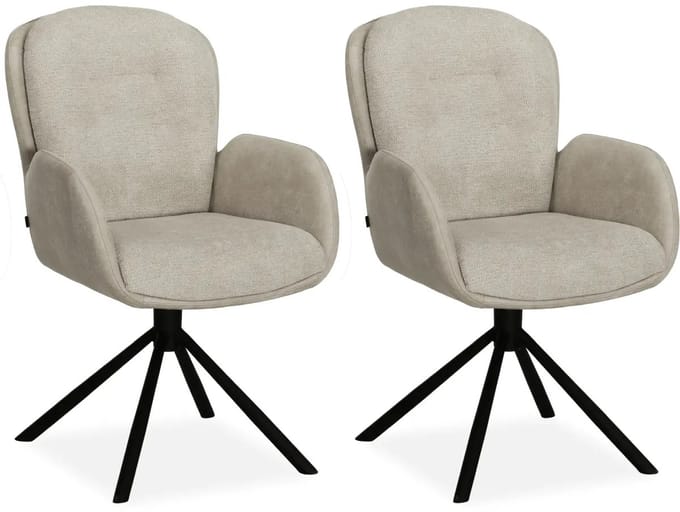 MX Sofa - Eetkamerstoel Longford - Beige (set van 2 stoelen)