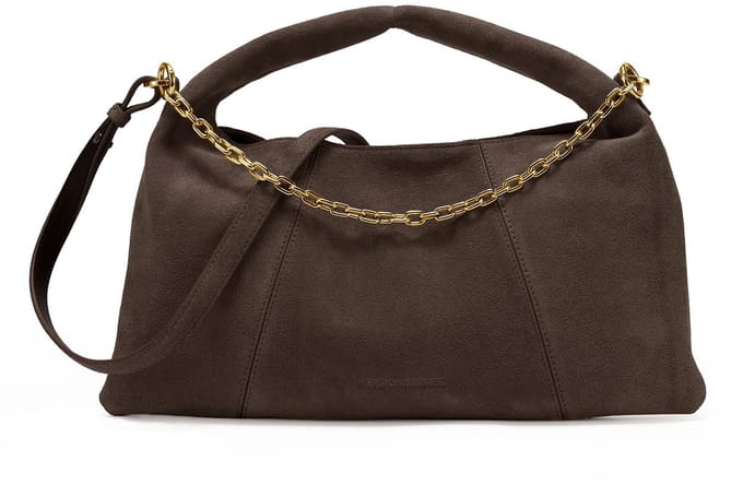 LES VISIONNAIRES Sadie Cozy Chain Handtas Leder 37 cm - Dames - dark brown