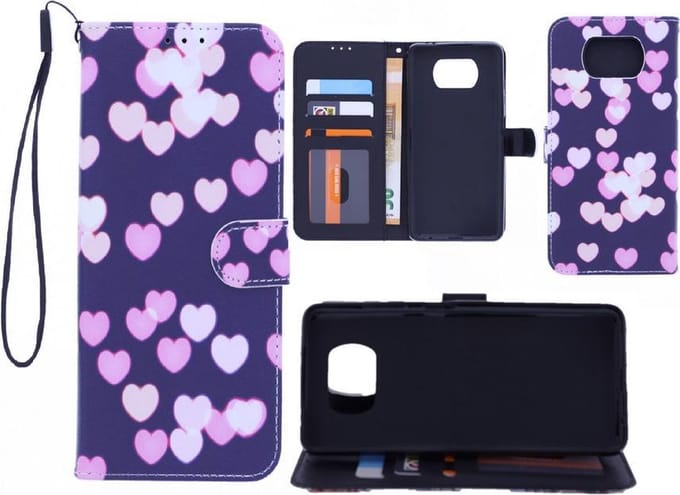 Nokia 1.4 Bookcase hoesje met print - Hearts
