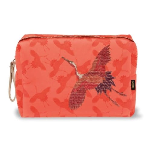 Bien moves etui groot, woman’s haori met wit en rode kraanvogel