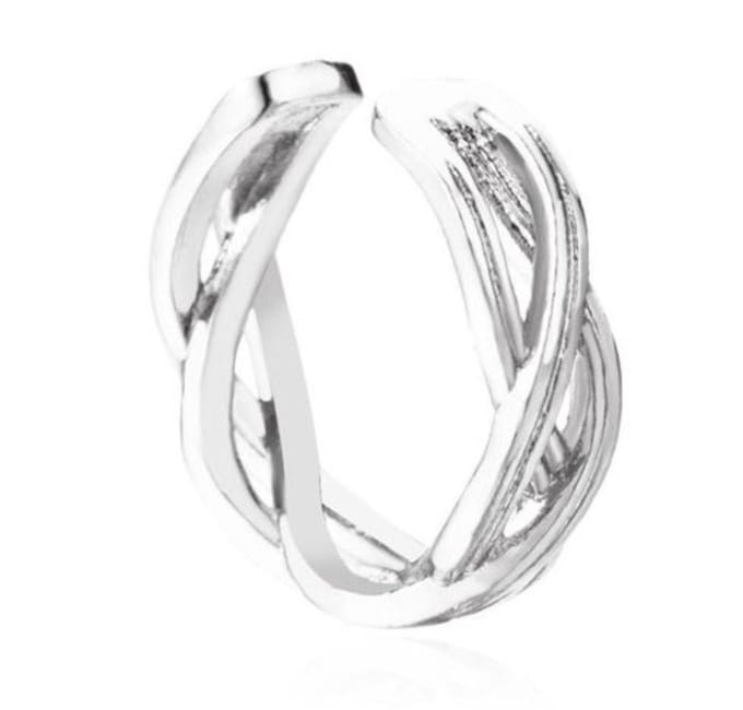 Braided ear cuff | zilver gekleurd
