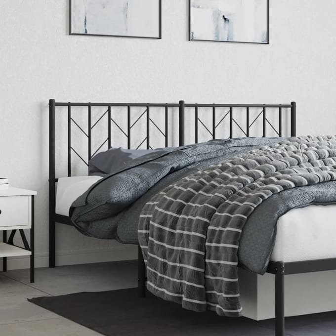 vidaXL - Vervangend - hoofdbord - 160 - cm - metaal - zwart
