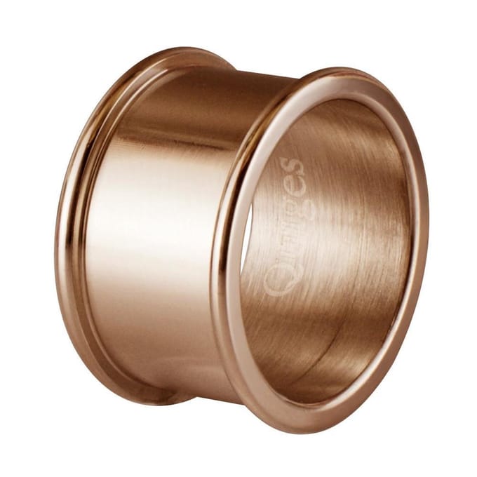 Quiges Stapelring Ring - Basisring  - Dames - RVS roségoudkleurig - Maat 18 - Hoogte 6mm