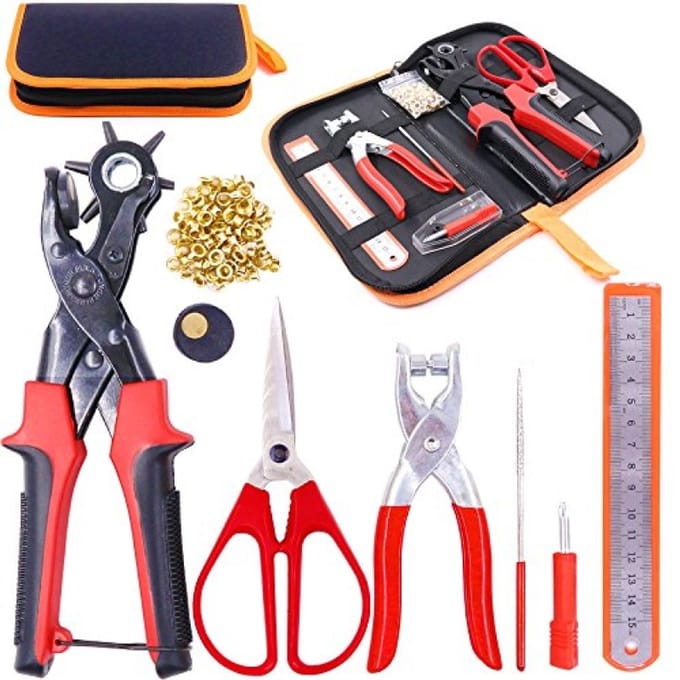 PromoHome Professionele perforatietang set voor lederwerk en accessoires