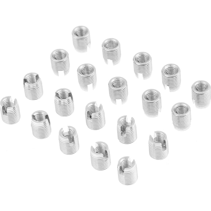 20pcs Stainless Steel SUS303 Self Tapping Slotted Screw Thread Insert M3 x 6mm