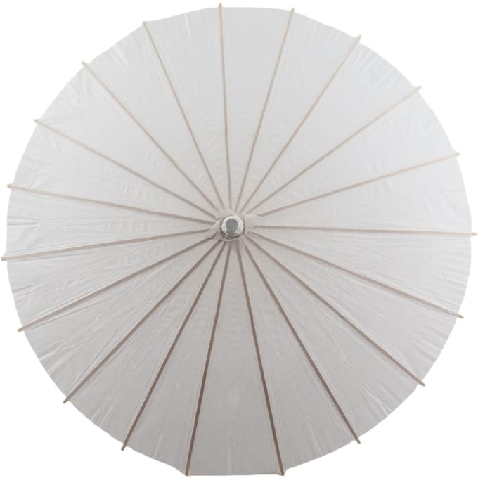 Parapluie décoratif en papier blanc, accessoire photo/cosplay pour école ou école. Diameter 60cm white