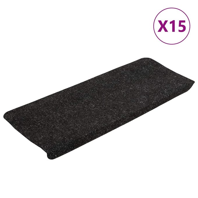 vidaXL - Trapmatten - zelfklevend - 15 - st - 65x24,5x3,5 - cm - antracietkleurig