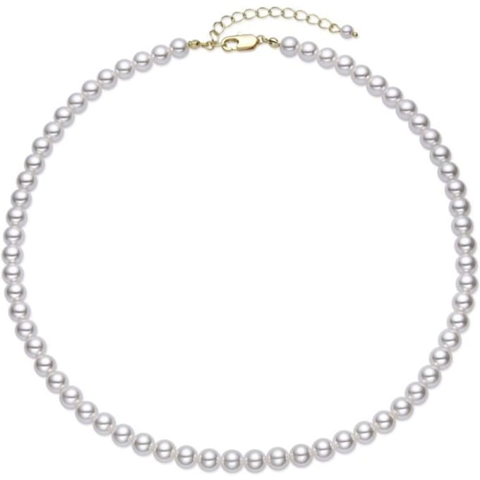 Collier - LUXENTER - Jamel - Perle blanche - Or jaune 18 carats - 64+5 cm blanc