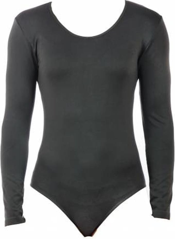 J&C body lange mouw microfiber 6889 - Bodysuit dames - Ronde hals - Grijs / S/M