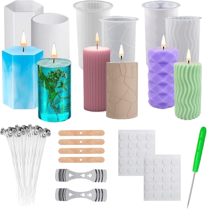 Bubble Kaarsenset – Set van 6 Siliconen Kaarsvormen voor DIY Aromatherapie