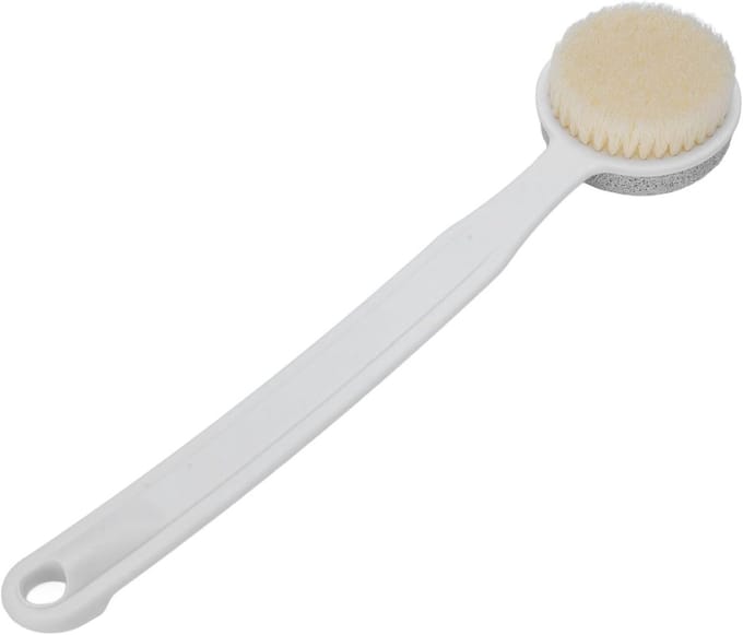 Stone Body Brush Voetenschrobber, 2 in 1 Doucheborstel met Lange Handgreep e