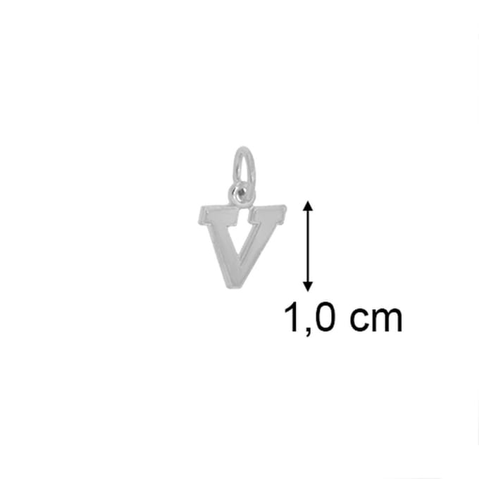Hanger - Zilver - Letter V - B121V