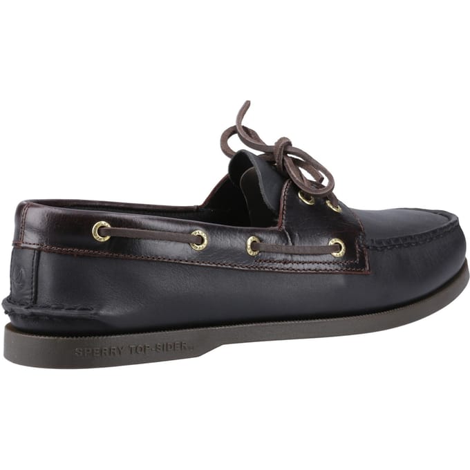 Sperry Authentieke 2 Oog Leer Herenschoenen Amaretto/Zwart Bootschoenen