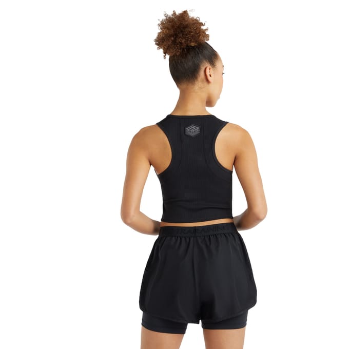 Umbro Dames/Dames Ribbed Crop Top (Zwart)