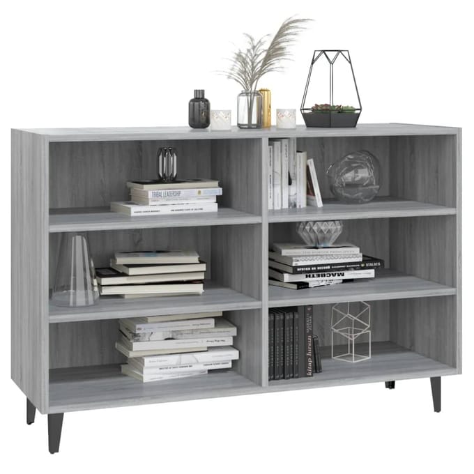 vidaXL - Dressoir - 103,5x35x70 - cm - bewerkt - hout - grijs - sonoma - eikenkleurig