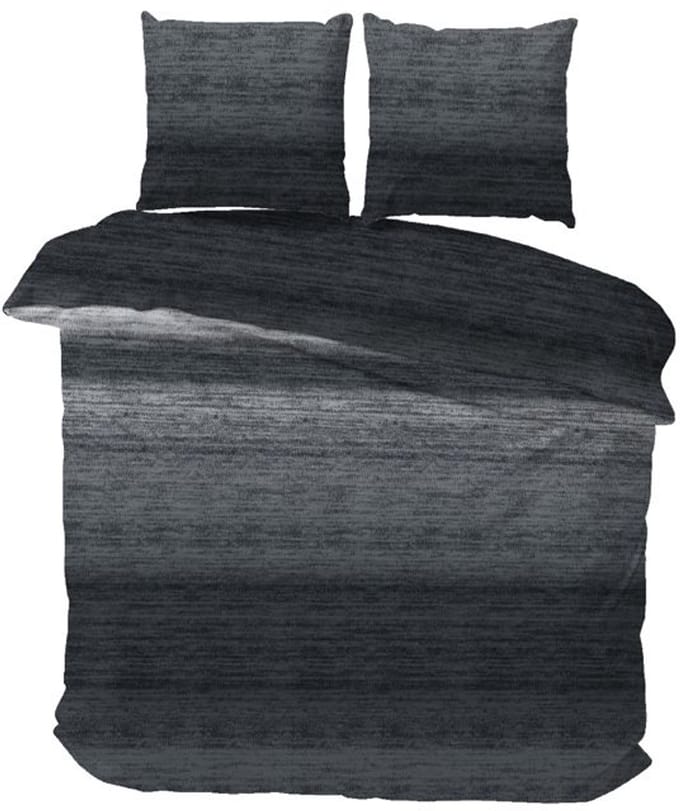 iSleep Flanel Dekbedovertrek Sven - Eenpersoons - 140x200/220 cm - Grijs