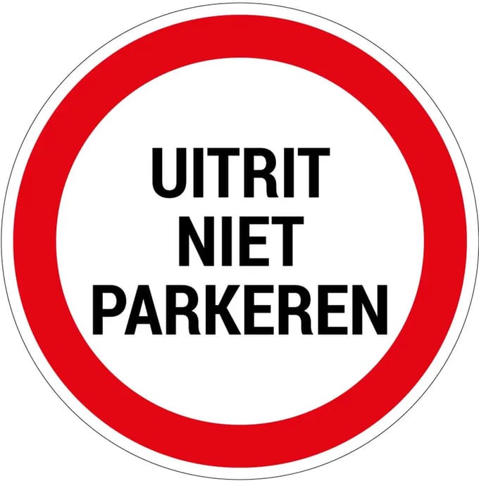 Uitrit niet parkeren bord | gecoat dibond materiaal | 60 cm