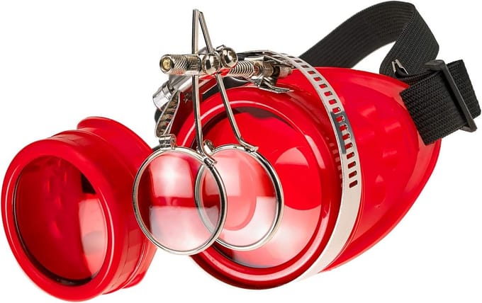 Steampunk Lasveiligheidsbril Rond met Zonnebril Effect voor Feest en Cosplay