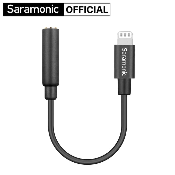 Saramonic SR-C2002 3,5 mm TRRS vrouwelijk naar Apple MFi-gecertificeerde Lightning-microfoonadapterkabel voor iPhone iPad iOS-apparaat (6 cm)