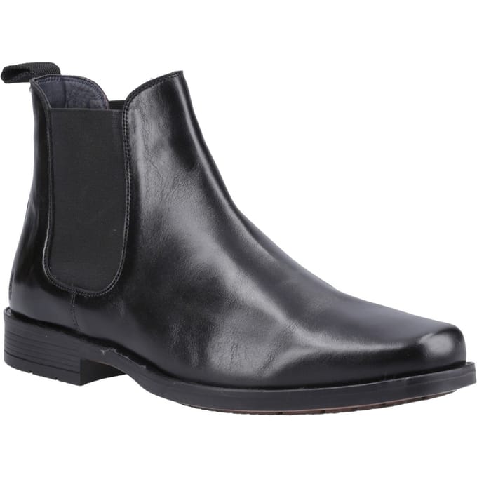 Hush Puppies Brennan Leren Heren Zwarte Boots