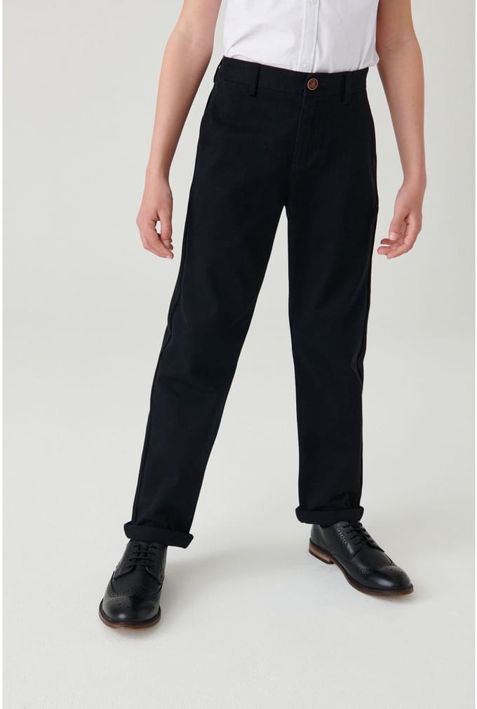 Next - Jongens - Stretch chinobroek met standaard pasvorm - Zwart