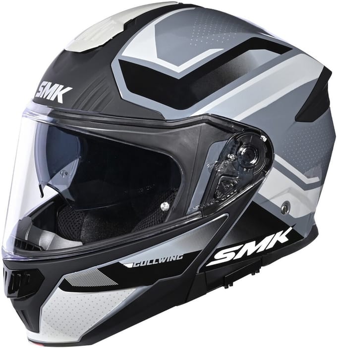 SMK Gullwing Supertour Zwart Grijs Systeemhelm - Helm