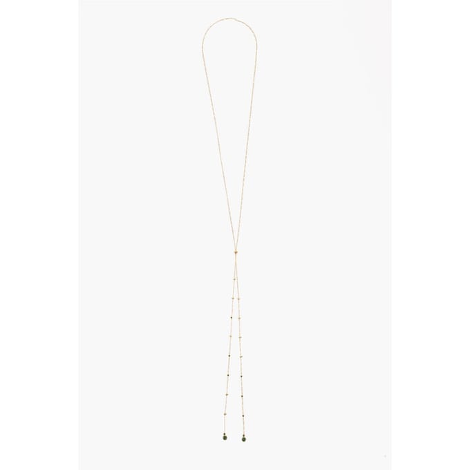 Gouden zilveren ketting met stenen hangers in goud