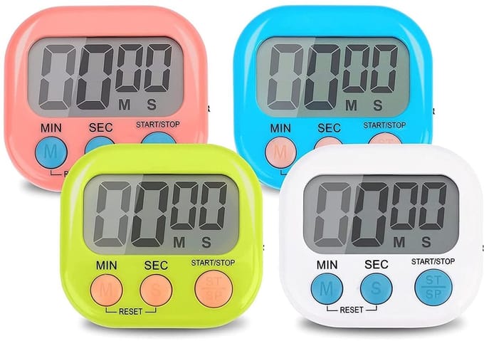 NTHProducts - Multifunctionele Timer - Keuken Timer - Met Loud Alarm - Multicolor - Stopwatch - Geschikt voor Studie, Werk en Koken