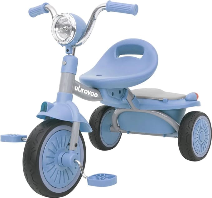 Driewieler - Kinderfiets - Fiets- Driewieler Peuter - Blauw - Inklapbaar - Driewieler Loopfiets