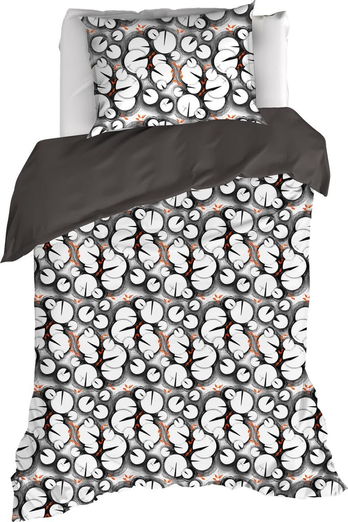 De Witte Lietaer Dekbedovertrek Lilypad, Black - 140 x 200/220 - Katoen Percal