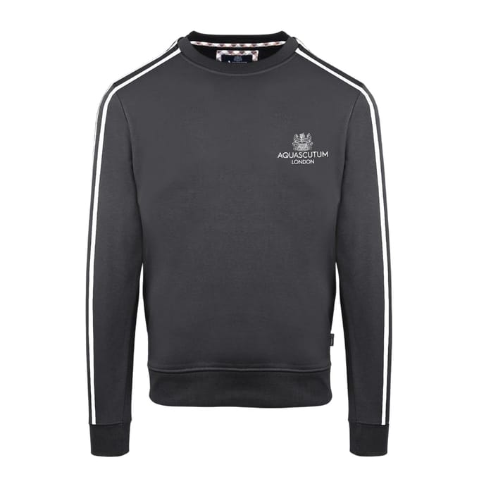 Aquascutum Heren London dubbel gestreept sweatshirt (Antraciet)
