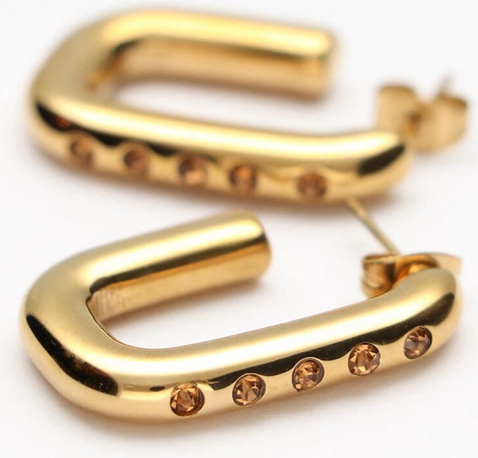 Notre-V Oorbellen Vierkant Sieraden Dames - Goudkleurig - Maat ONESIZE